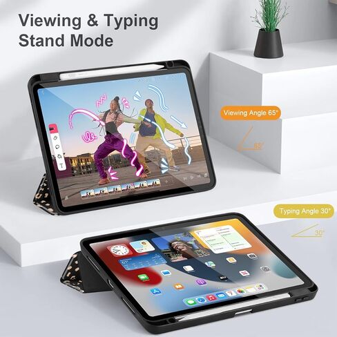 حافظة May Chen لجهاز iPad Pro 13 بوصة M5 2025 / M4 2024، حامل قلم رصاص مدمج وغطاء خلفي شفاف مطبوع وغطاء نحيف مضاد للصدمات، تنبيه/غفو تلقائي، طباعة جلد الفهد in Kuwait
