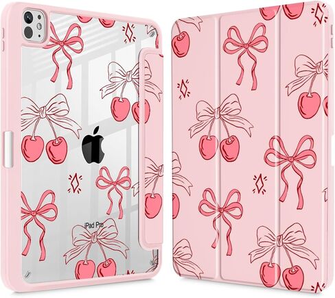 حافظة May Chen لجهاز iPad Pro 13 بوصة M5 2025 / M4 2024، حامل قلم رصاص مدمج وغطاء خلفي شفاف مطبوع وغطاء نحيف مضاد للصدمات، تنبيه/غفو تلقائي، طباعة جلد الفهد in Kuwait