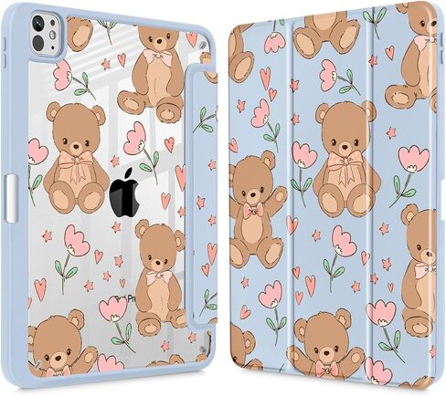 حافظة May Chen لجهاز iPad Pro 13 بوصة M5 2025 / M4 2024، حامل قلم رصاص مدمج وغطاء خلفي شفاف مطبوع وغطاء نحيف مضاد للصدمات، تنبيه/غفو تلقائي، طباعة جلد الفهد in Kuwait