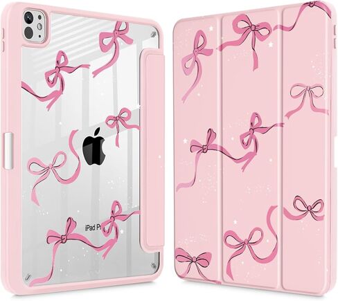 حافظة May Chen لجهاز iPad Pro 13 بوصة M5 2025 / M4 2024، حامل قلم رصاص مدمج وغطاء خلفي شفاف مطبوع وغطاء نحيف مضاد للصدمات، تنبيه/غفو تلقائي، طباعة جلد الفهد in Kuwait