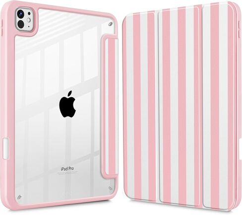 حافظة May Chen لجهاز iPad Pro 13 بوصة M5 2025 / M4 2024، حامل قلم رصاص مدمج وغطاء خلفي شفاف مطبوع وغطاء نحيف مضاد للصدمات، تنبيه/غفو تلقائي، طباعة جلد الفهد in Kuwait