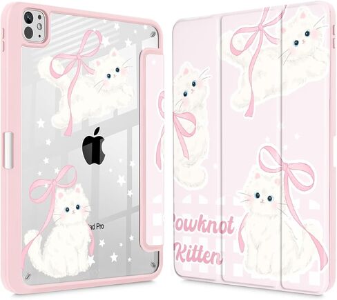 حافظة May Chen لجهاز iPad Pro 13 بوصة M5 2025 / M4 2024، حامل قلم رصاص مدمج وغطاء خلفي شفاف مطبوع وغطاء نحيف مضاد للصدمات، تنبيه/غفو تلقائي، طباعة جلد الفهد in Kuwait