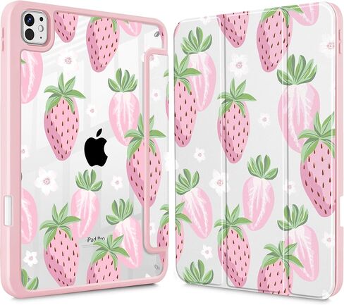 حافظة May Chen لجهاز iPad Pro 13 بوصة M5 2025 / M4 2024، حامل قلم رصاص مدمج وغطاء خلفي شفاف مطبوع وغطاء نحيف مضاد للصدمات، تنبيه/غفو تلقائي، طباعة جلد الفهد in Kuwait