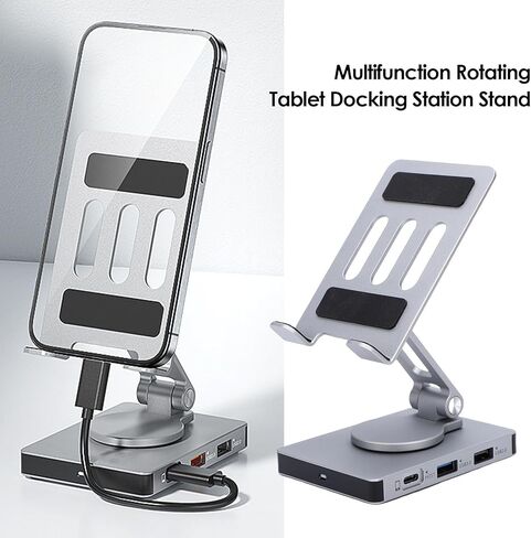 Tablet Docking Station Stand, 8 in 1 Type C Hub with Memory Card Slot 4K 60Hz 3.5mm Port 100W PD Fast Charge RJ45 USB 3.0, for Cellphone Tablet ROG Ally in Saudi Arabia