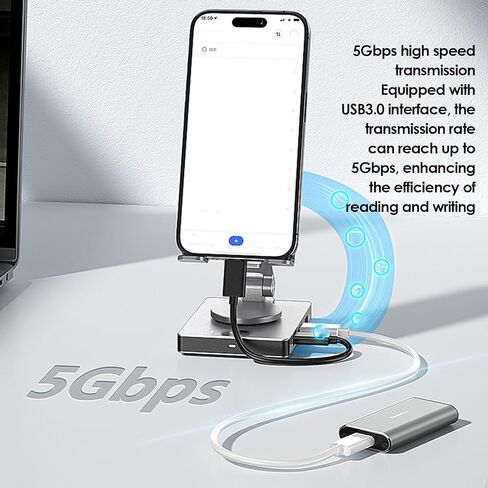 Tablet Docking Station Stand, 8 in 1 Type C Hub with Memory Card Slot 4K 60Hz 3.5mm Port 100W PD Fast Charge RJ45 USB 3.0, for Cellphone Tablet ROG Ally in Saudi Arabia