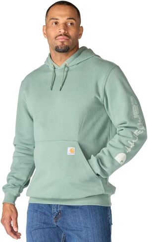 Carhartt Men's K288 Loose Fit Midweight Logo Sleeve Graphic Sweatshirt - 3X-Large Regular - Bright Lime in Saudi Arabia