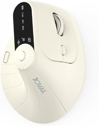 JOMAA Wireless 2.4G & Dual Bluetooth ثلاث قنوات ماوس عمودي مريح قابل للتعديل DPI، قرص دوار متعدد الوظائف للكمبيوتر الشخصي والكمبيوتر المحمول وماك بوك، قابل لإعادة الشحن (أرجواني) in Kuwait