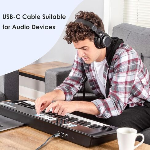 كابل طابعة USB B إلى USB C بطول 6 أقدام، سلك USB-C إلى USB-B لأجهزة iPad Air، MacBook Pro / Air M1، Mac Pro، iMac Pro، كابل MIDI لبيانو Yamaha Casio الرقمي، لوحة مفاتيح MIDI، وحدة تحكم DJ، DAC إلى iPad - 2M in Kuwait