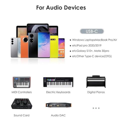 كابل طابعة USB B إلى USB C بطول 6 أقدام، سلك USB-C إلى USB-B لأجهزة iPad Air، MacBook Pro / Air M1، Mac Pro، iMac Pro، كابل MIDI لبيانو Yamaha Casio الرقمي، لوحة مفاتيح MIDI، وحدة تحكم DJ، DAC إلى iPad - 2M in Kuwait