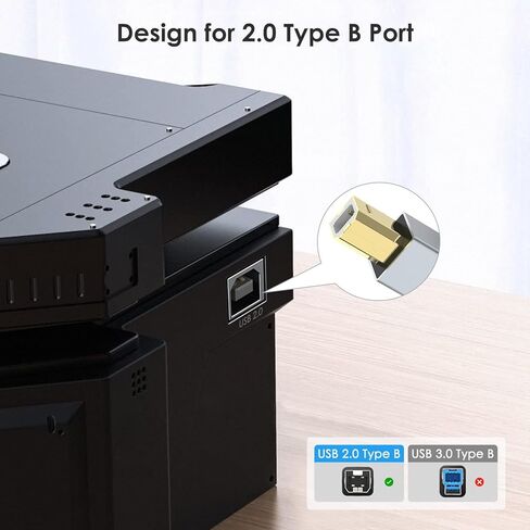 كابل طابعة USB B إلى USB C بطول 6 أقدام، سلك USB-C إلى USB-B لأجهزة iPad Air، MacBook Pro / Air M1، Mac Pro، iMac Pro، كابل MIDI لبيانو Yamaha Casio الرقمي، لوحة مفاتيح MIDI، وحدة تحكم DJ، DAC إلى iPad - 2M in Kuwait