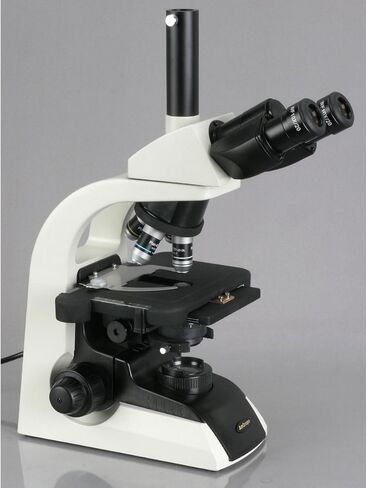 AmScope T650C-10M Digital Professional Trinocular Compound Microscope, 40X-2500x Magnification, WF10x and WF25x Widefield Eyepieces, Infinity Plan Objectives, Brightfield, Abbe Condenser, Double-Layer Mechanical Stage, Includes 10MP Camera with Reduction  in Saudi Arabia