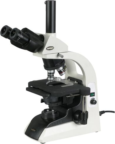 AmScope T650C مجهر مركب ثلاثي العينيات احترافي، تكبير 40X-2500x، عدسات WF10x وWF25x Widefield، أهداف خطة إنفينيتي، برايتفيلد، مكثف آبي، مرحلة ميكانيكية مزدوجة الطبقة in Saudi Arabia