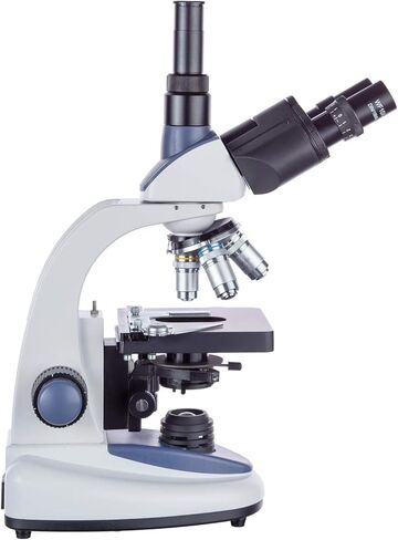 AmScope T380C-M Digital Professional Compound Trinocular Microscope, 40X-1000X Magnification, WF10x and WF25x Eyepieces, Brightfield, LED Illumination, Abbe Condenser, Double-Layer Mechanical Stage, 85-265V Wide-Voltage Power Supply, Includes 1.3MP Camera in Saudi Arabia