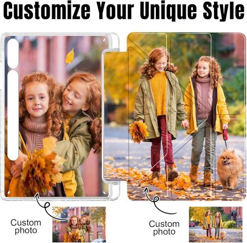 Custom Pictures Personalized Case for Samsung Galaxy Tab S10+/S10 Plus 12.4 inch(2024), Built-in Pencil Holder, Customized Photo Galaxy Tablet Case with Shockproof Protective Cover Clear PC Back Shell in Saudi Arabia