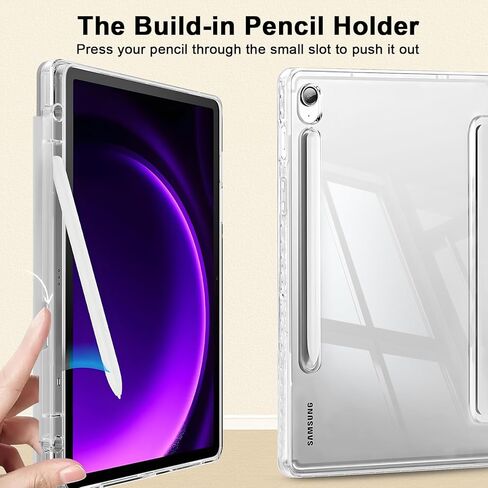 Custom Pictures Personalized Case for Samsung Galaxy Tab S10+/S10 Plus 12.4 inch(2024), Built-in Pencil Holder, Customized Photo Galaxy Tablet Case with Shockproof Protective Cover Clear PC Back Shell in Saudi Arabia