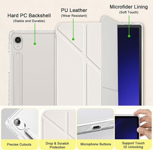 Custom Pictures Personalized Case for Samsung Galaxy Tab S10+/S10 Plus 12.4 inch(2024), Built-in Pencil Holder, Customized Photo Galaxy Tablet Case with Shockproof Protective Cover Clear PC Back Shell in Saudi Arabia