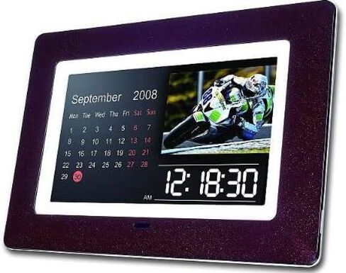 Hannspree SD8073MR شاشة LCD مقاس 8 بوصات وسعة 256 ميجابايت SD/SDHD/MMC/MS-Pro/MS/XD/CF USB 2.0 إطار صور رقمي مع مشغل MP3 والفيديو (عنابي) in Saudi Arabia