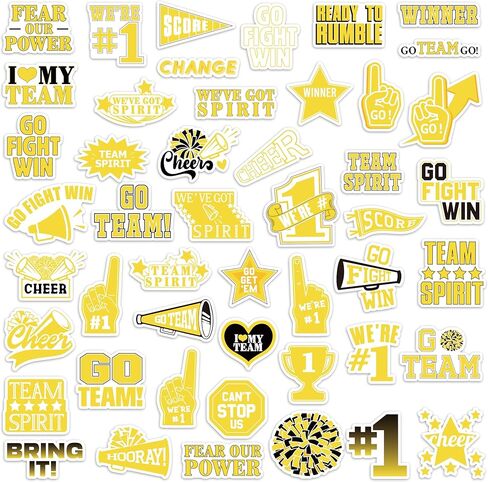 50pcs ملصقات روح فريق Green Team ، Go Team Stickers للأطفال ، والرياضة المقاومة للماء فينيل الشارات ذاتية اللصق. in Kuwait