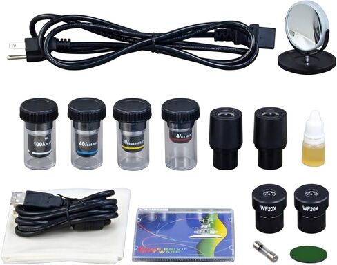 OMAX 2000X Phase Contrast Built-in 3MP Digital Camera Compound LED Microscope w 100X Oil Darkfield Objective in Saudi Arabia