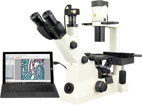 OMAX Inverted Phase Contrast Compound Microscope 40X-400X with 10MP Digital Camera in Saudi Arabia