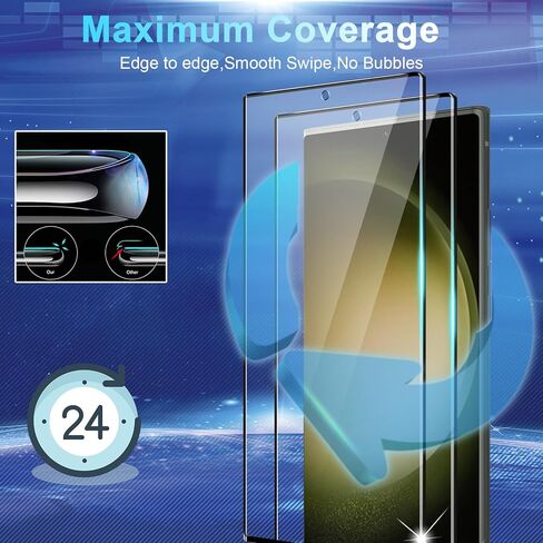[عبوتان + 2] واقي شاشة متوافق مع هاتف Galaxy S23 Ultra 5G، 2 من الزجاج المقسى مع 2 واقي لعدسة الكاميرا، وضوح عالي، مضاد للكسر، خالٍ من الفقاعات in Kuwait