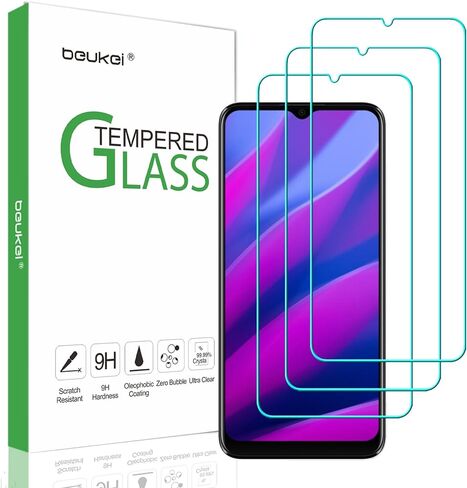 (3 عبوات) مصممة لواقي الشاشة BLU G34 من الزجاج المقسى، مضاد للخدش، خالي من الفقاعات، صلابة 9H in Kuwait