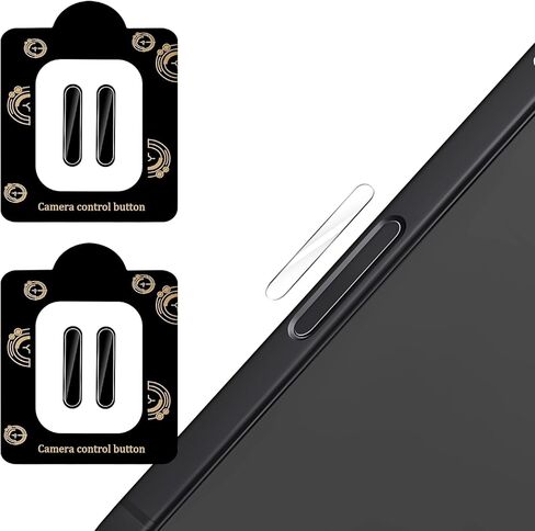 قطعتان من واقي زر التحكم في الكاميرا لهاتف iPhone 17/Air/17 Pro/17 Pro Max، غطاء واقٍ عالي الدقة من الزجاج المقوى المقاوم للخدش، مناسب لهاتف iPhone بنقرة جانبية على مفتاح الالتقاط باللمس (نظيف) in Kuwait