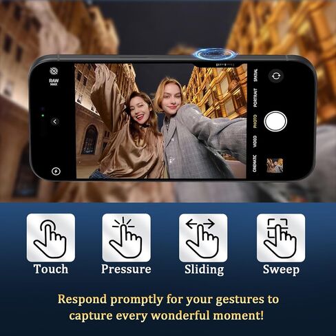 قطعتان من واقي زر التحكم في الكاميرا لهاتف iPhone 17/Air/17 Pro/17 Pro Max، غطاء واقٍ عالي الدقة من الزجاج المقوى المقاوم للخدش، مناسب لهاتف iPhone بنقرة جانبية على مفتاح الالتقاط باللمس (نظيف) in Kuwait