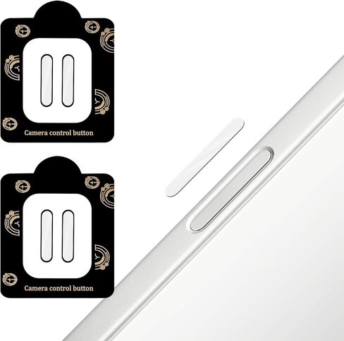 قطعتان من واقي زر التحكم في الكاميرا لهاتف iPhone 17/Air/17 Pro/17 Pro Max، غطاء واقٍ عالي الدقة من الزجاج المقوى المقاوم للخدش، مناسب لهاتف iPhone بنقرة جانبية على مفتاح الالتقاط باللمس (نظيف) in Kuwait