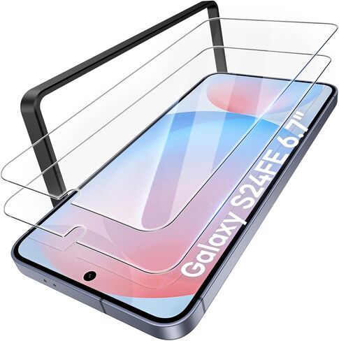 ATATOO 2 Pack Screen Protector for Samsung Galaxy S25 FE, Military Grade Shatterproof [9H Hardness], Full Coverage Fit HD Tempered Glass Durable Screen Protector for Galaxy S25 FE 6.7" in Saudi Arabia