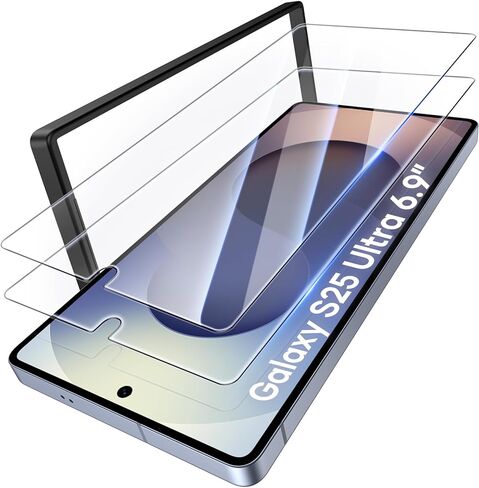 ATATOO 2 Pack Screen Protector for Samsung Galaxy S25 FE, Military Grade Shatterproof [9H Hardness], Full Coverage Fit HD Tempered Glass Durable Screen Protector for Galaxy S25 FE 6.7" in Saudi Arabia