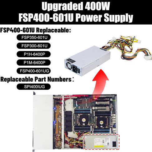 LXun Upgraded FSP400-601U P1H-6400P 400W Power Supply P1M-6400P FSP350-601U FSP300-601U PSU Compatible with 1U -5V FSP400-601U SPI400IUG Switching Power Supply Repair 400w Switching Power Supply in Saudi Arabia