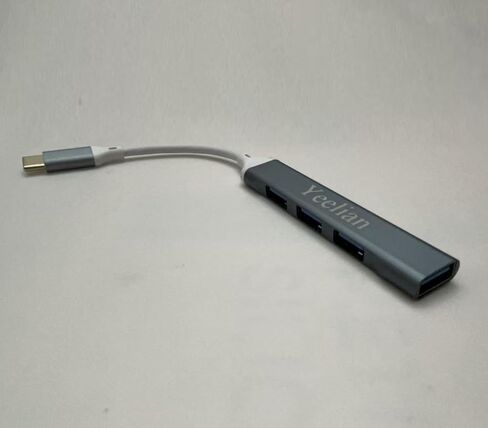موزع USB-C إلى 4 منافذ USB-A، محول USB 3.0، ملحقات الكمبيوتر وأجزاء منها، توسيع متعدد المنافذ لأجهزة الكمبيوتر المحمولة وأجهزة الكمبيوتر، رمادي in Saudi Arabia