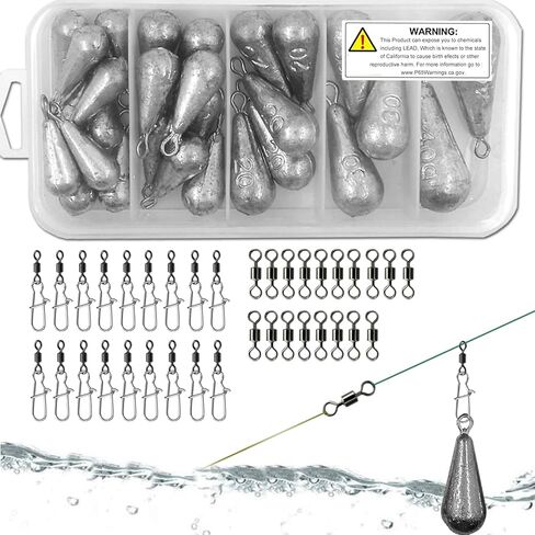 Fishing Sinkers and Weights Bass Casting Sinker Plomos para Pescar Lead Fishing Tackle Kit for Saltwater Freshwater Bottom Fishing in Saudi Arabia