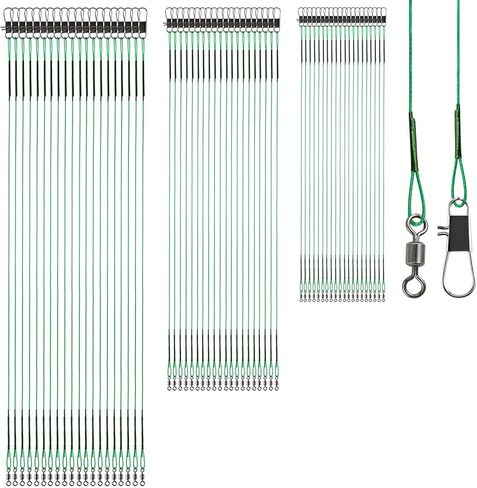 AMYSPORTS Stainless Rigs Fishing Leaders Saltwater Steel Strength Fishing Leader Lure Heavy Rig Wire Leader Line Black Nickel 60pcs in Saudi Arabia