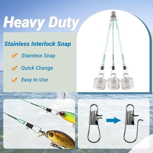 AMYSPORTS Stainless Rigs Fishing Leaders Saltwater Steel Strength Fishing Leader Lure Heavy Rig Wire Leader Line Black Nickel 60pcs in Saudi Arabia