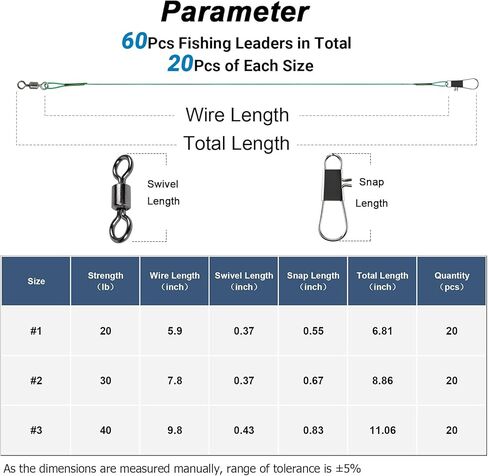 AMYSPORTS Stainless Rigs Fishing Leaders Saltwater Steel Strength Fishing Leader Lure Heavy Rig Wire Leader Line Black Nickel 60pcs in Saudi Arabia