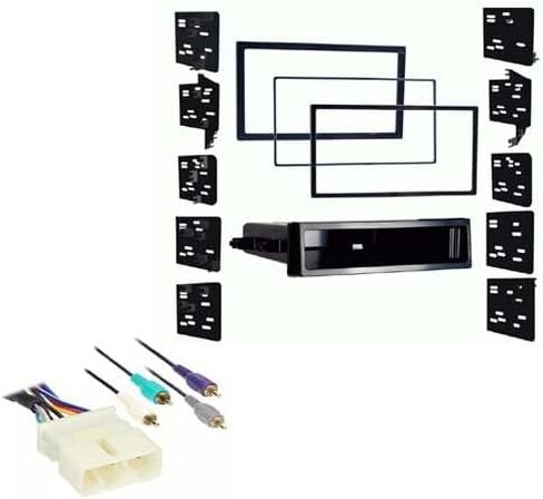 Single and Double DIN Car Stereo Radio Install Kit (Black) Package Compatible with 4Runner 1992 1993 1994 1995 1996 1997 1998 & 1999 with Factory Amplifier in Saudi Arabia