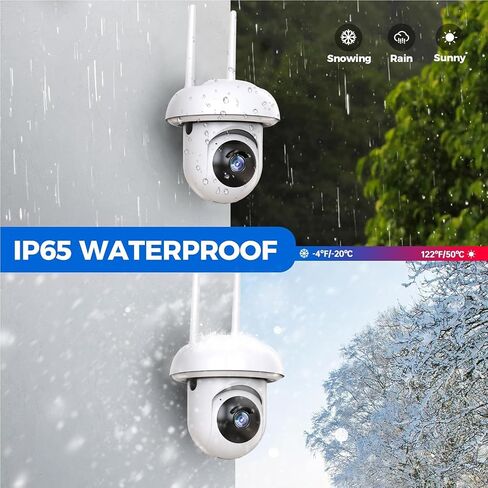 كاميرات مراقبة خارجية، كاميرات خارجية لأمن المنزل، كاميرات تدعم رؤية 1080 بكسل و355 درجة، تدعم الرؤية الليلية وإنذار الكشف الذكي، تدعم تسجيل الفيديو في جميع الأحوال الجوية in Kuwait