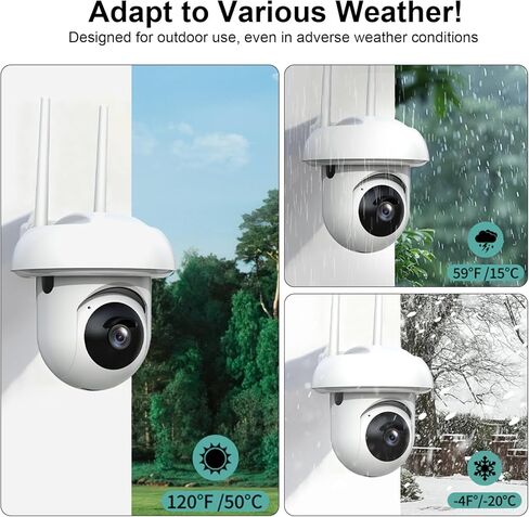 كاميرات مراقبة خارجية، كاميرات خارجية لأمن المنزل، كاميرات تدعم رؤية 1080 بكسل و355 درجة، تدعم الرؤية الليلية وإنذار الكشف الذكي، تدعم تسجيل الفيديو في جميع الأحوال الجوية in Kuwait