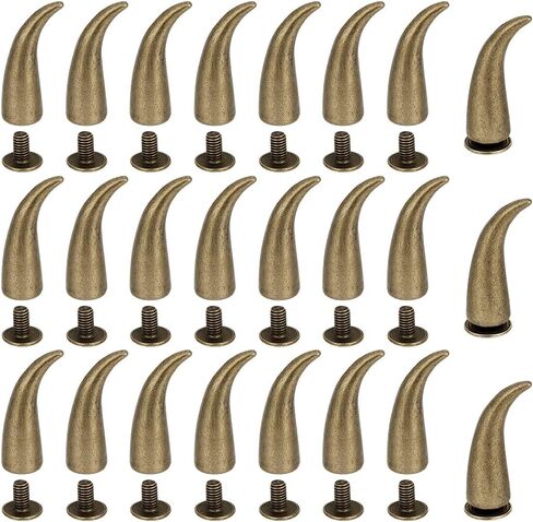 PH PandaHall 40 Sets Cat Claw Spikes and Studs, 20mm Vintage Cone Screw Rivets Punk Metal Rivets Screwback Spikes for Handbag Shoes Leather Accessories Clothing DIY Craft Decoration, Antique Bronze in Saudi Arabia