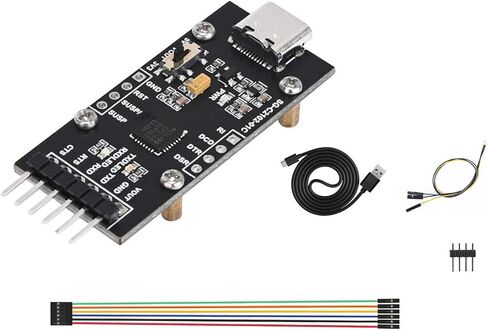 وحدة محول تسلسلي CP2102 USB إلى UART، محول USB من النوع C مع منطق 3.3 فولت/5 فولت، التوصيل والتشغيل لنظام التشغيل Windows/Mac/Linux، نقل بيانات ثابت in Kuwait
