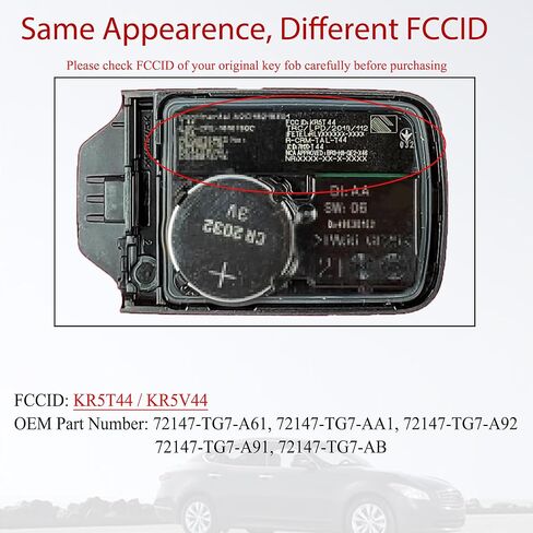 MechanMagic Smart Key Fob استبدال جهاز التحكم عن بعد يناسب Honda Pilot/Pilot Elite EX-L Touring/Passport 2019 2020 2021 2022 KR5T44 / KR5V44 72147-TG7-A61 زر التحكم عن بعد للدخول بدون مفتاح in Kuwait