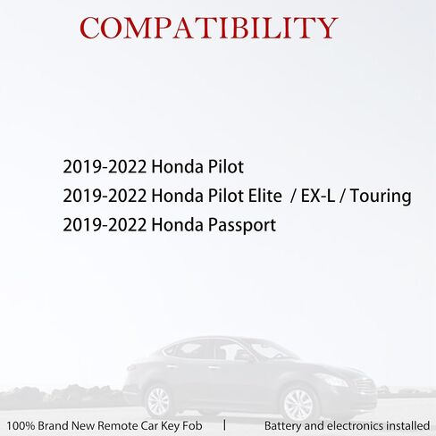 MechanMagic Smart Key Fob استبدال جهاز التحكم عن بعد يناسب Honda Pilot/Pilot Elite EX-L Touring/Passport 2019 2020 2021 2022 KR5T44 / KR5V44 72147-TG7-A61 زر التحكم عن بعد للدخول بدون مفتاح in Kuwait