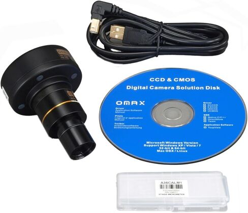 OMAX 40X-2000X مجهر LED ثلاثي العينيات مع كاميرا رقمية 1.3 ميجابكسل in Saudi Arabia