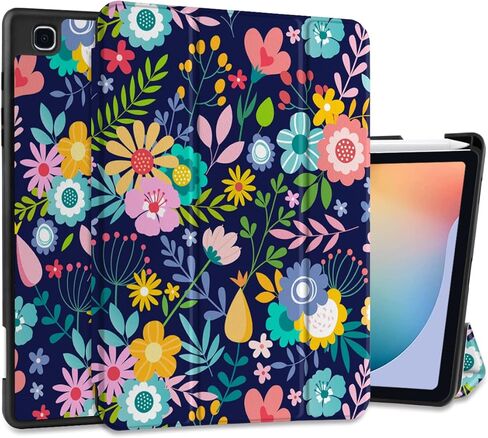 DONGKE Case for Samsung Galaxy Tab S6 Lite 10.4 Inch 2024/2022/2020, Trifold Stand + S Pen Holder + Auto Wake/Sleep + Soft TPU Protective Stand Back Cover, Florals in Saudi Arabia