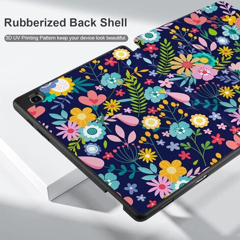 DONGKE Case for Samsung Galaxy Tab S6 Lite 10.4 Inch 2024/2022/2020, Trifold Stand + S Pen Holder + Auto Wake/Sleep + Soft TPU Protective Stand Back Cover, Florals in Saudi Arabia