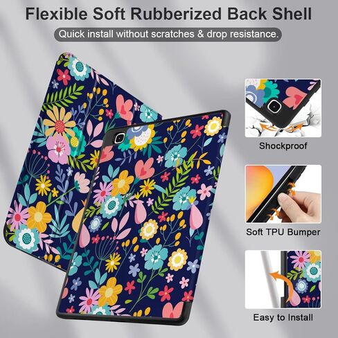 DONGKE Case for Samsung Galaxy Tab S6 Lite 10.4 Inch 2024/2022/2020, Trifold Stand + S Pen Holder + Auto Wake/Sleep + Soft TPU Protective Stand Back Cover, Florals in Saudi Arabia