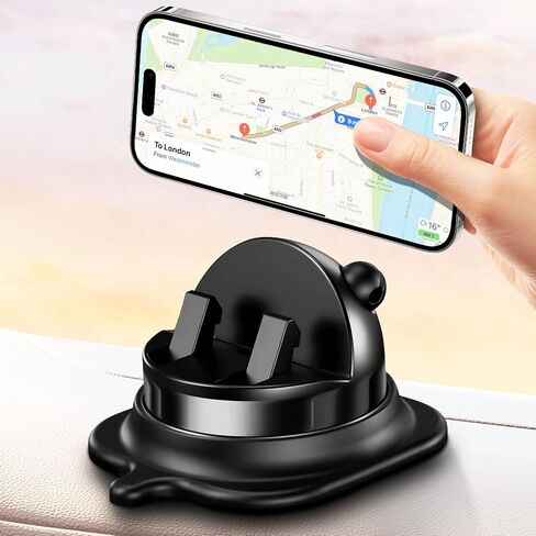 حامل هاتف السيارة - حامل هاتف على لوحة القيادة قابل للدوران 360 درجة لهواتف iPhone وSamsung وجميع الهواتف الذكية | تثبيت سريع، قبضة سيليكون غير قابلة للانزلاق | ملحقات لوحة القيادة العالمية للسيارة in Kuwait