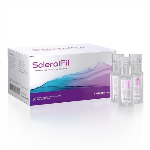 ScleralFil Preservative Free Saline Solution for Scleral, Soft, & Rigid Gas Permeable Lenses, Buffered Isotonic Rinsing & Insertion Solution, Travel Friendly Single-Use Vials, 0.34 Fl Oz (Pack of 30) in Saudi Arabia